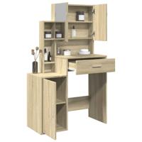 Kaptafel met kastje 80x35x132 cm sonoma eikenkleurig - thumbnail
