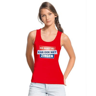 Tanktop / mouwloos Kan ook niet zingen shirt rood dames