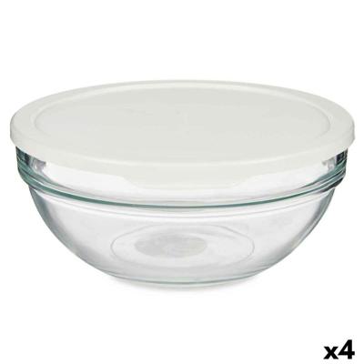 Ronde Lunchtrommel met Deksel Pasabahce 1113326-53563 Chefs Wit 1,135 L (4 Stuks)