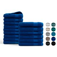 Handdoeken 15 delig combiset - Hotel Collectie - 100% katoen - klassiek blauw - thumbnail