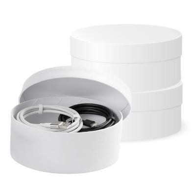 Ronde witte hobby knutsel doos - 3x - dozen van karton - 10.5 x 4.5 cm - Hoedendoos - cadeauverpakki