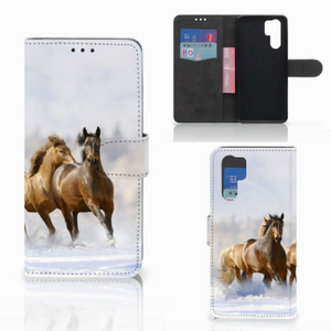 Huawei P30 Pro Telefoonhoesje met Pasjes Paarden