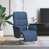Massagestoel verstelbaar met voetensteun stof blauw