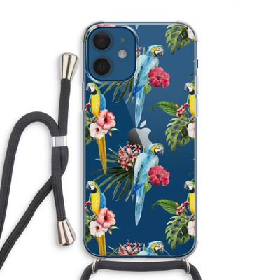 Kleurrijke papegaaien: iPhone 12 Transparant Hoesje met koord