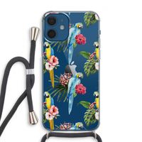 Kleurrijke papegaaien: iPhone 12 Transparant Hoesje met koord