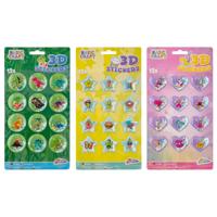 Grafix 3D glitter stickers 12 op vel Grafix 3D glitter stickers 12 op vel
