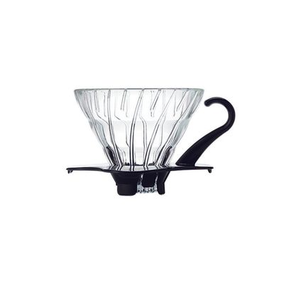 Hario V60 dripper - glas zwart & maatschepje - maat 01