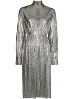 Rabanne robe brodée de sequins à col montant - Argent Rabanne robe brodée de sequins à col montant - Argent