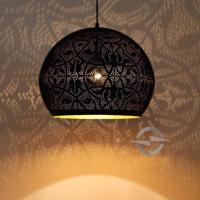 Hanglamp Ameera zwart/goud bol - in 2 diameters verkrijgbaar