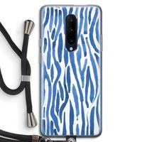 Blauwe nerven: OnePlus 7 Pro Transparant Hoesje met koord