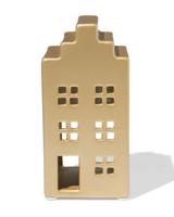 HEMA Theelichthouder 7x14.3cm keramiek huisje goud HEMA Theelichthouder 7x14.3cm keramiek huisje goud