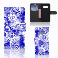 Telefoonhoesje met Naam Samsung Galaxy S10e Angel Skull Blauw - thumbnail