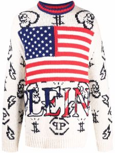 Philipp Plein pull à imprimé USA Flag - Tons neutres