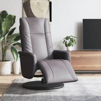 Fauteuil verstelbaar met voetensteun kunstleer grijs