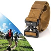 ENNIU 3.8 cm breed Snake Buckle outdoor casual nylon riem verstelbare multifunctionele trainings riemen (bruin)