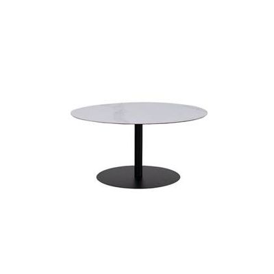 Furnified - Jake Salontafel - Wit Keramiek - Ø70×35cm - Zwart Furnified - Jake Salontafel - Wit Keramiek - Ø70×35cm - Zwart