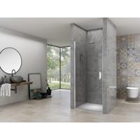 Van Rijn Products ST02 Nisdeur - 92x200cm - helder glas - dikte 6mm - incl. glasbehandeling, - chroom ST02LP10091