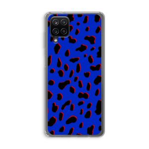 Blue Leopard: Samsung Galaxy A12 Transparant Hoesje
