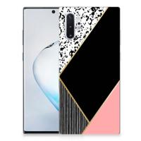 Samsung Galaxy Note 10 Plus | TPU Hoesje | Zwart Roze Vormen