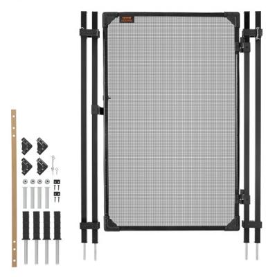 VEVOR Zwembadhekpoort 1,2 x 0,75 m, Deur voor zwembadhek, Kinderveiligheidshek, Veiligheidshekset met metalen bout, 352 g/m² Teslin PVC-doek, Vierkante buis, Afsluitbaar, voor zwembaden, Zwart