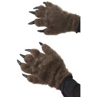 Harige dierenpoot / weerwolf handschoenen voor volwassenen   - - thumbnail