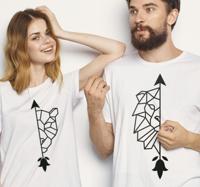 T-shirts koppels Lijntekeningen geometrische leeuwen