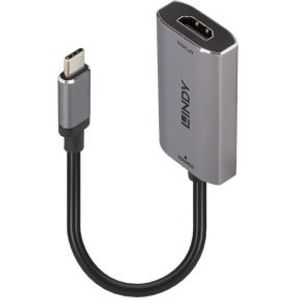 Lindy 43327 video kabel adapter 0,11 m USB Type-C HDMI Zwart, Grijs