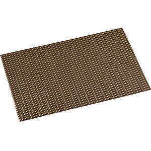 2x Rechthoekige onderleggers/placemats voor borden messing geweven print 29 x 43 cm - Placemats