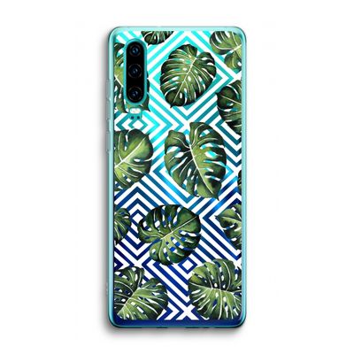 Geometrische jungle: Huawei P30 Transparant Hoesje