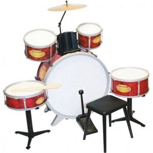 Bontempi Drumstel Rockdrummer Rood 9-delig