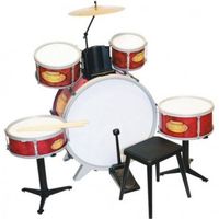 Bontempi Drumstel Rockdrummer Rood 9-delig - thumbnail