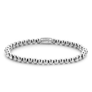 Rebel and Rose RR-40040-S Rekarmband Beads Silver Shine zilverkleurig 4 mm S 16,5 cm