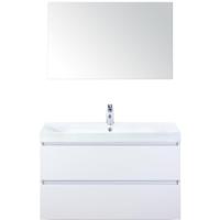 Maxx XL Badmeubelset 100 cm - Wit Hoogglans - Wastafel Just 1 Kraangat met Spiegel