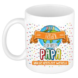 Naam mok papa Hendrik - wit - de beste - keramiek - 300 ml - Vaderdag/verjaardag