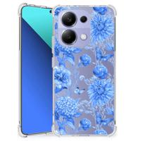 Case voor Xiaomi Redmi Note 13 4G Flowers Blue - thumbnail