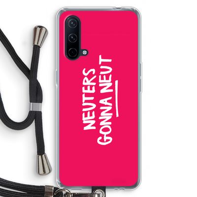 Neuters (roze): OnePlus Nord CE 5G Transparant Hoesje met koord