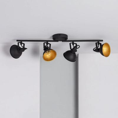 Plafondlamp zwart goud 4 kappen &apos;Haines&apos; plafondspot E14 fitting 79cm