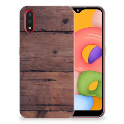 Samsung Galaxy A01 | Bumper Hoesje | Old Wood