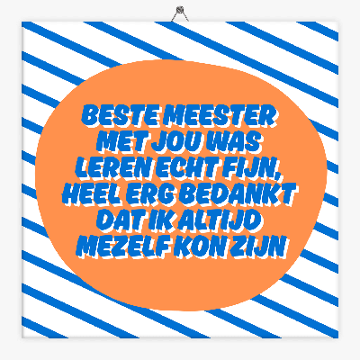 Tekst tegeltje beste meester