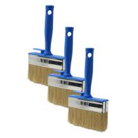Blokkwast van 12 x 3 cm - 3x - schilderen - verfspullen - dikke kwasten - kunststof