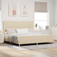 Bedframe met hoofdeinde Crème 200 x 200 cm Stof