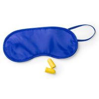 Slaapmasker blauw met oordoppen - thumbnail
