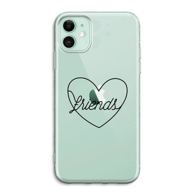 Friends heart black: iPhone 11 Transparant Hoesje
