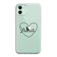 Friends heart black: iPhone 11 Transparant Hoesje
