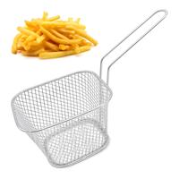 Frietmandje - 15x8 cm - metaal - snack serveer mandje - frituur serveerschaal Frietmandje - 15x8 cm - metaal - snack serveer mandje - frituur serveerschaal