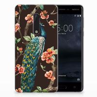 Nokia 5 TPU Hoesje Pauw met Bloemen - thumbnail