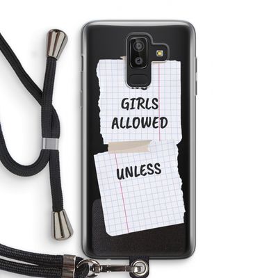 No Girls Allowed Unless: Samsung Galaxy J8 (2018) Transparant Hoesje met koord