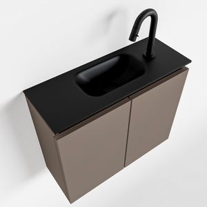 MONDIAZ TURE 60cm toiletmeubel smoke. EDEN wastafel urban midden 1 kraangat