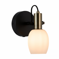 Bed lamp Opaal Glas Arild met stekker en schakelaar