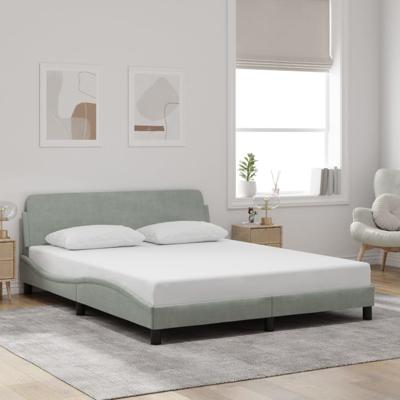 Bedframe zonder matras 160x200 cm fluweel lichtgrijs
